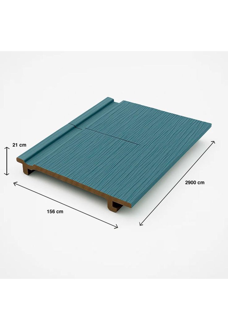 Pack de 5 Revestimientos Siding Plano WPC exterior Color Gris Azulado-3