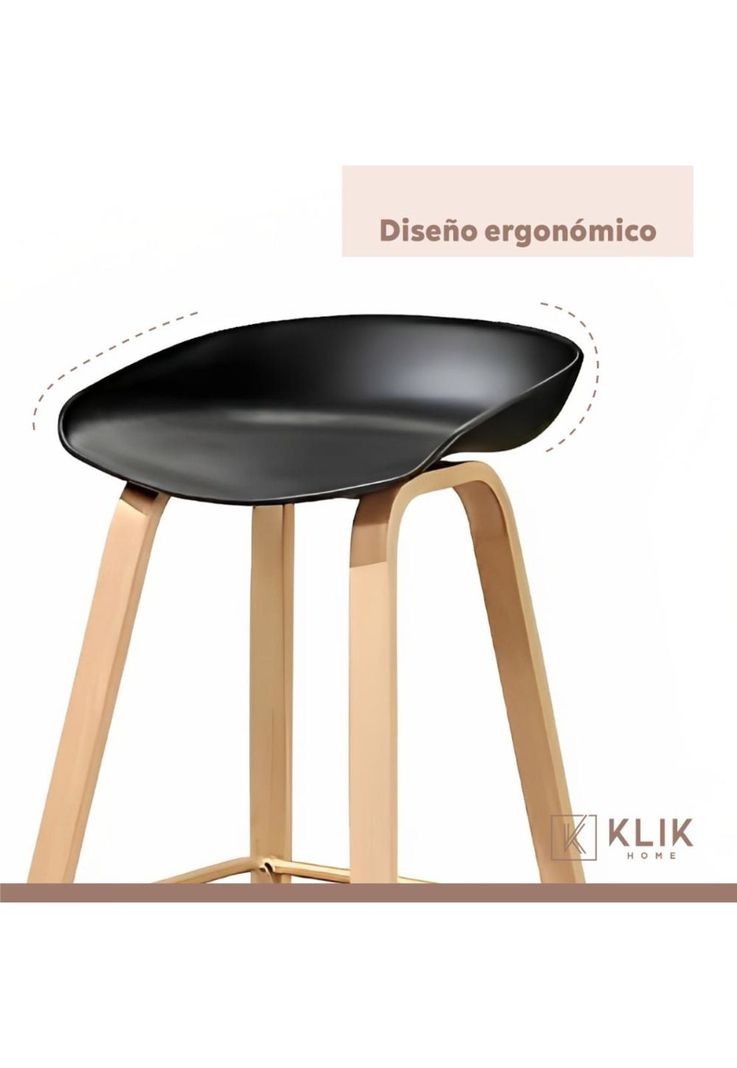 Taburete Piso Bar Nordic - Negro-4