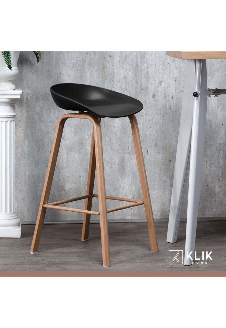 Taburete Piso Bar Nordic - Negro-7
