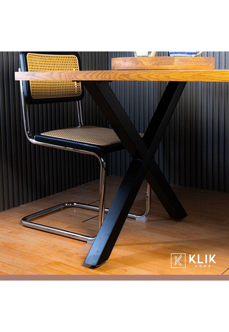 Mesa industrial Color Madera y Metal Cross 180x90-7