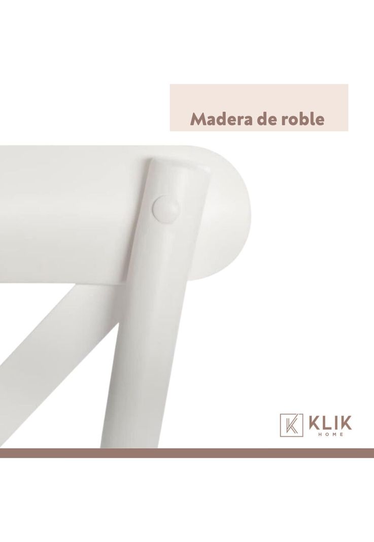 Pack de 4 Sillas Crossback Madera Rattan - Blancas-5