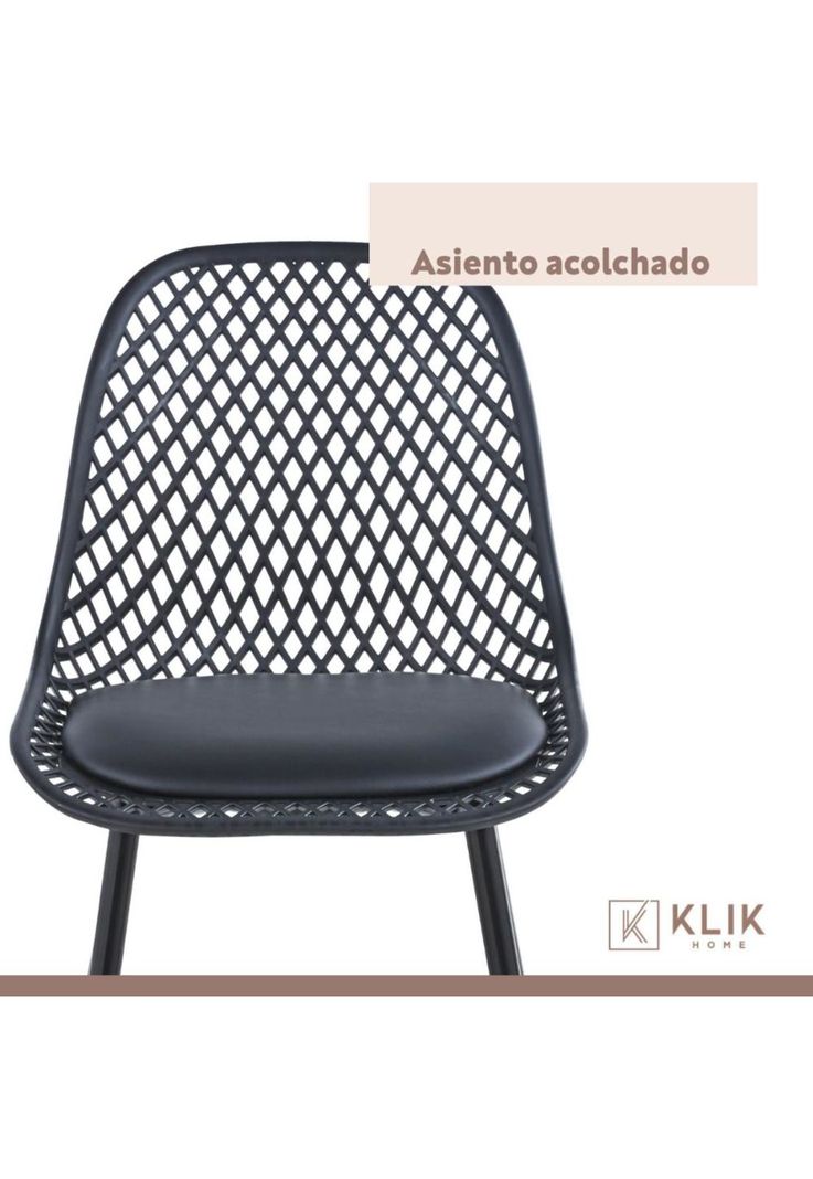 Comedor Mesa de Vidrio 120x80 + 6 Sillas Europa Negras-6