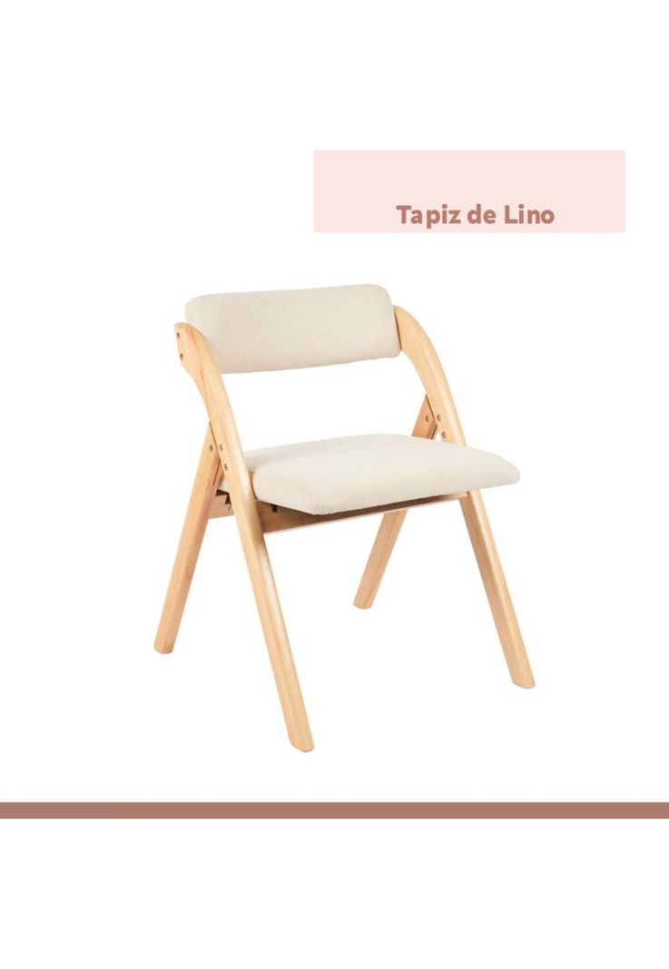 Pack de 2 Sillas Betlahem de madera plegable acolchada - Beige-4