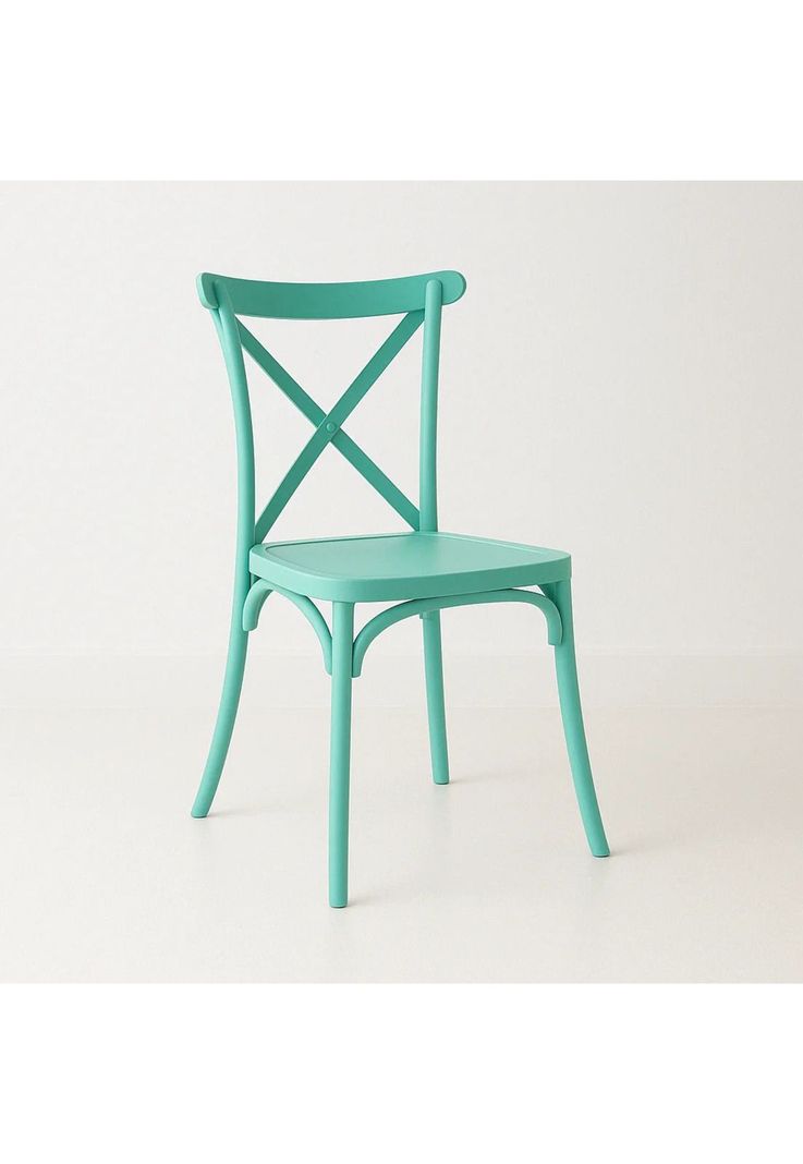Silla Crossback Danubio de Terraza Exterior o Comedor - Menta-0