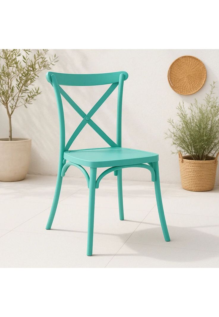 Silla Crossback Danubio de Terraza Exterior o Comedor - Menta-1