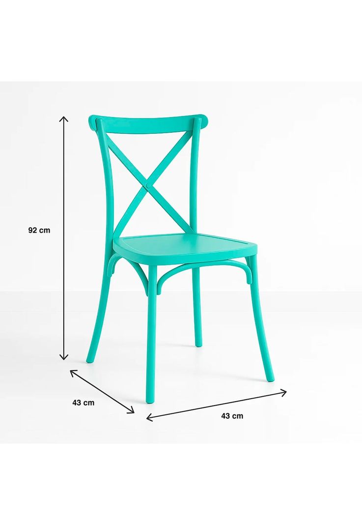 Silla Crossback Danubio de Terraza Exterior o Comedor - Menta-3