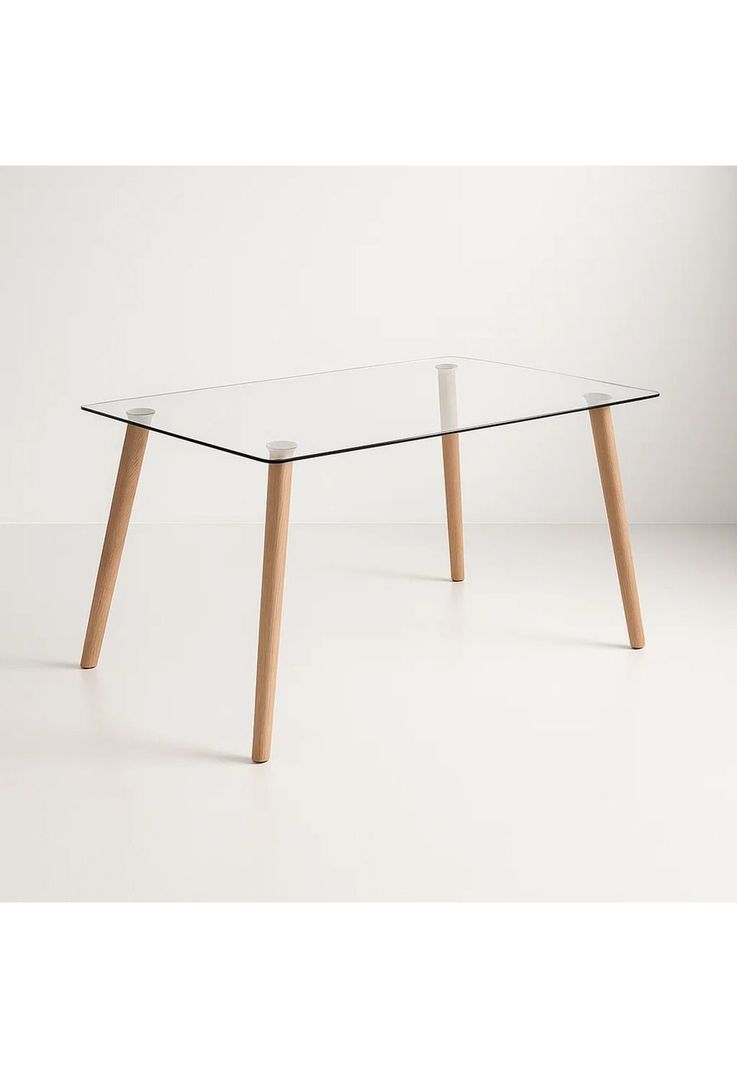 Mesa de Comedor Vidrio Rectangular Nórdica 140x90 cm-0