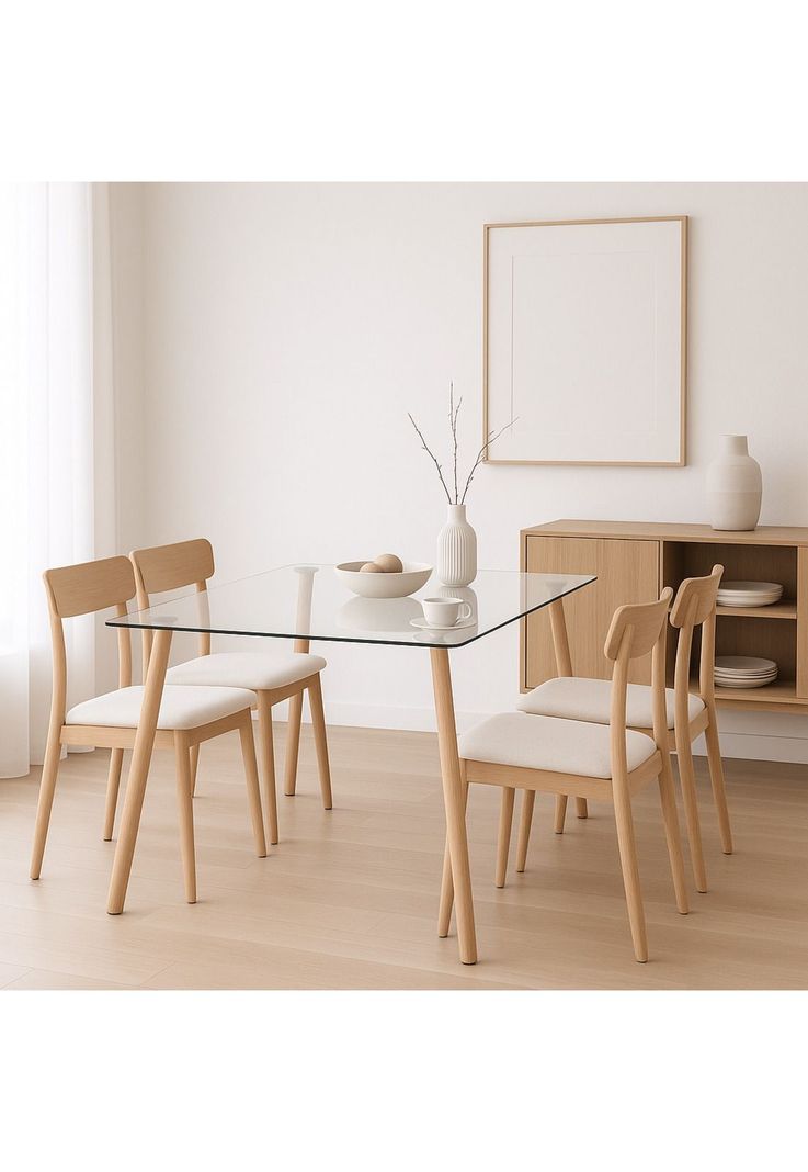 Mesa de Comedor Vidrio Rectangular Nórdica 140x90 cm-2