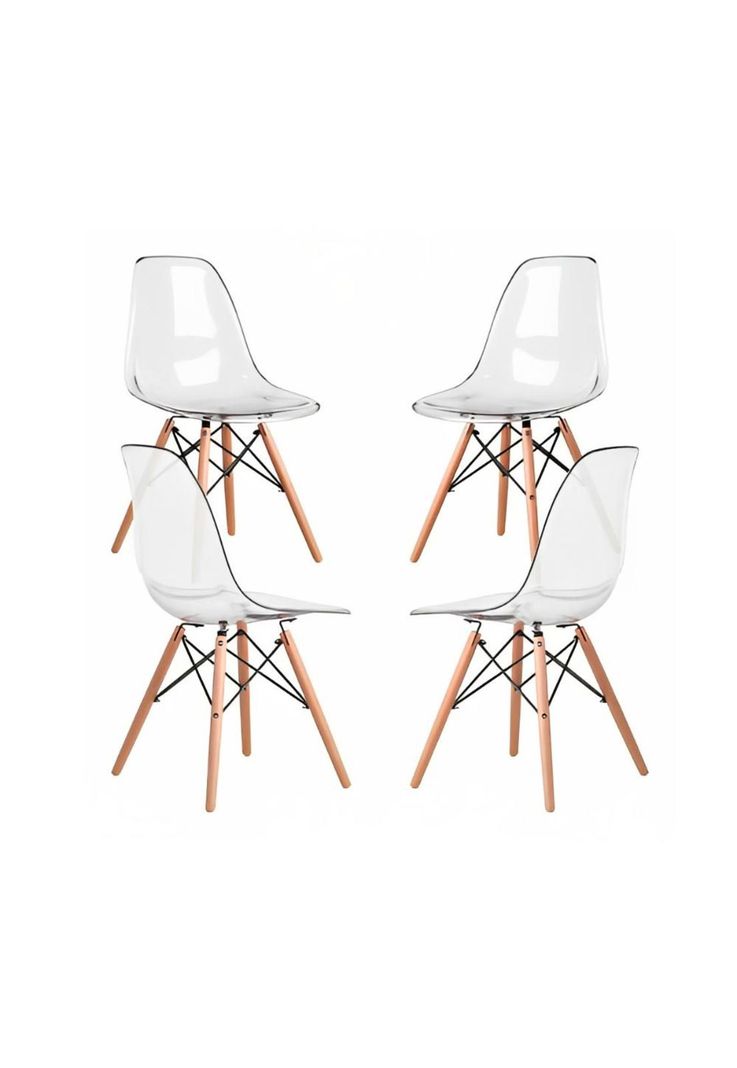 Pack de 4 Sillas Eames Transparentes-0
