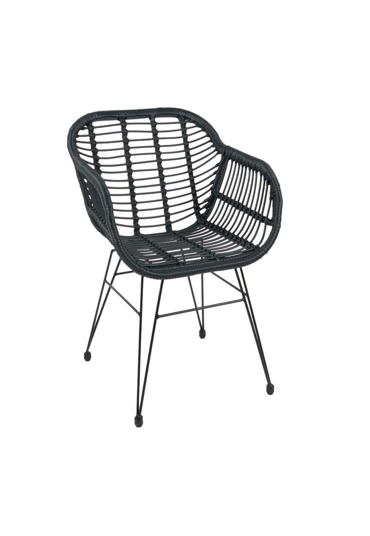 Butaca con Apoyabrazos de Terraza Rattan Grecia Color Negro-0