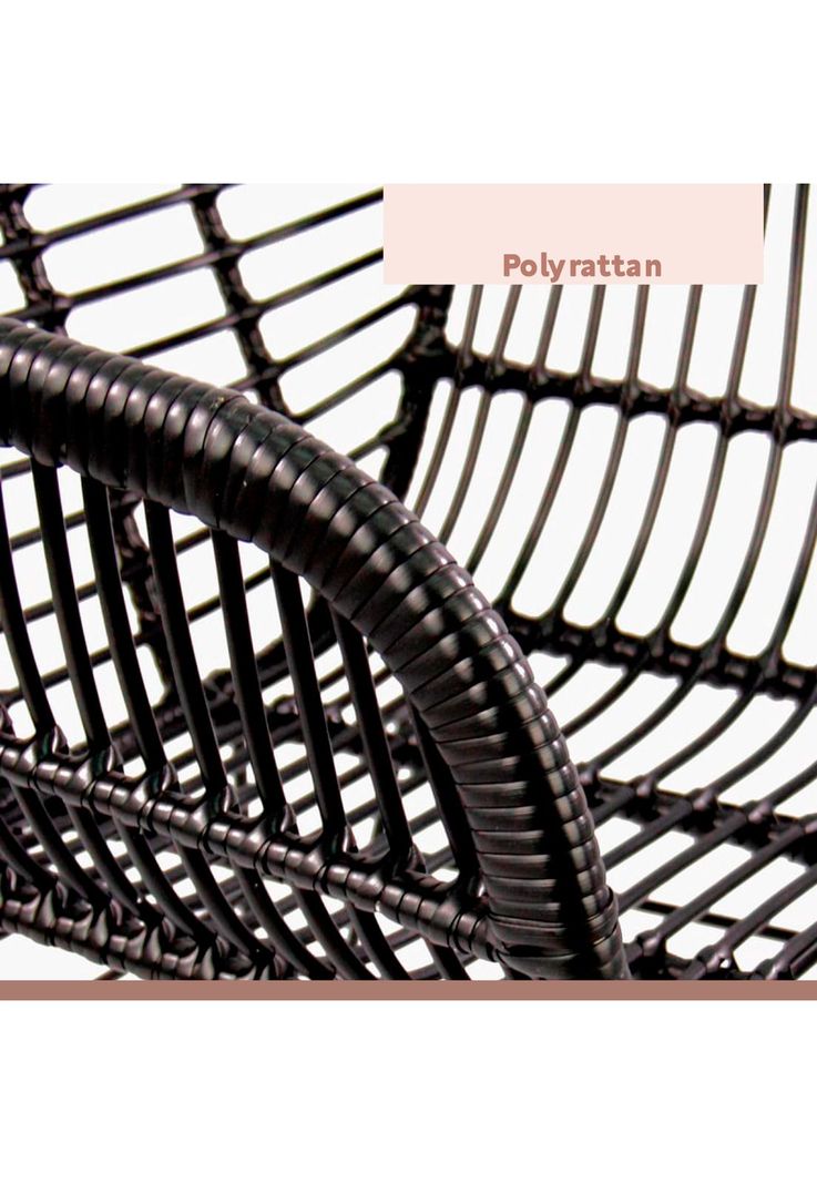 Butaca con Apoyabrazos de Terraza Rattan Grecia Color Negro-5