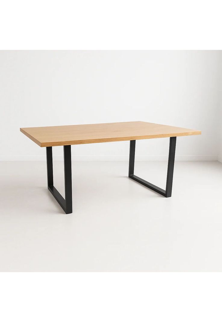 Mesa de Comedor Estilo Industrial 140x90 - Madera Clara-0