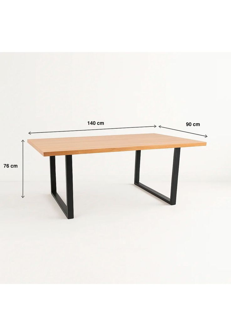Mesa de Comedor Estilo Industrial 140x90 - Madera Clara-3
