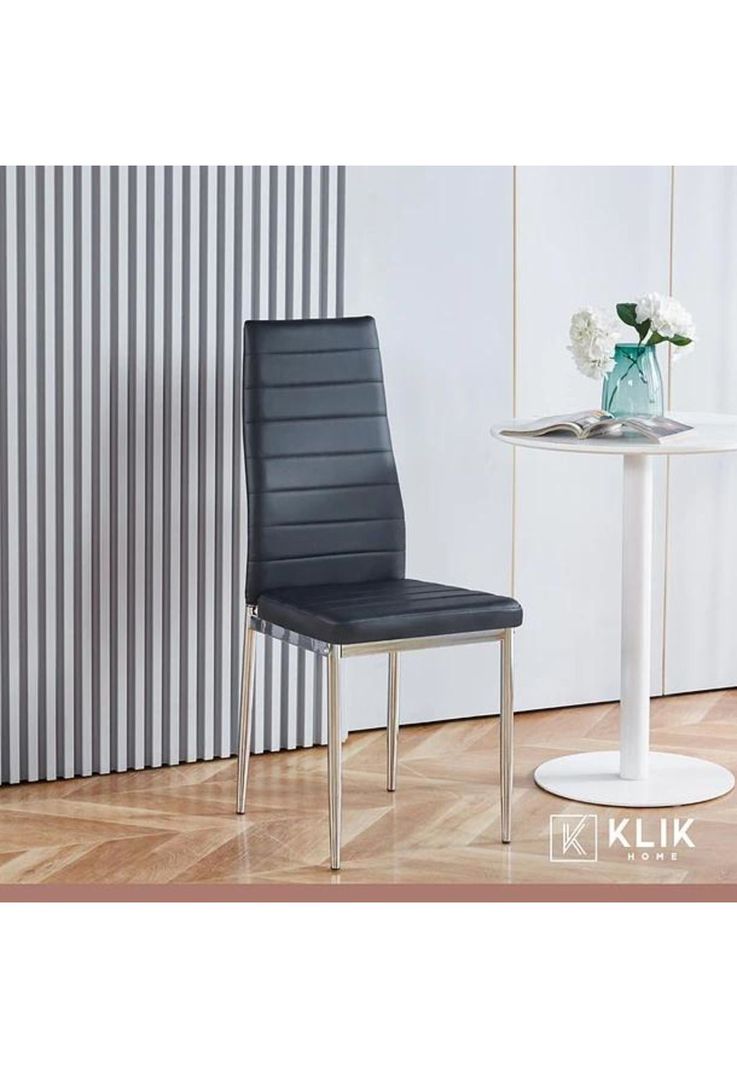 Comedor Mesa de Vidrio Rectangular 140x90cm + 6 Sillas Dining Liana Acolchadas - Negras-7