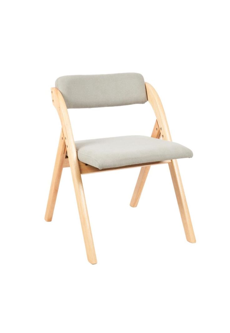 Silla Betlahem de madera plegable acolchada - Gris-0