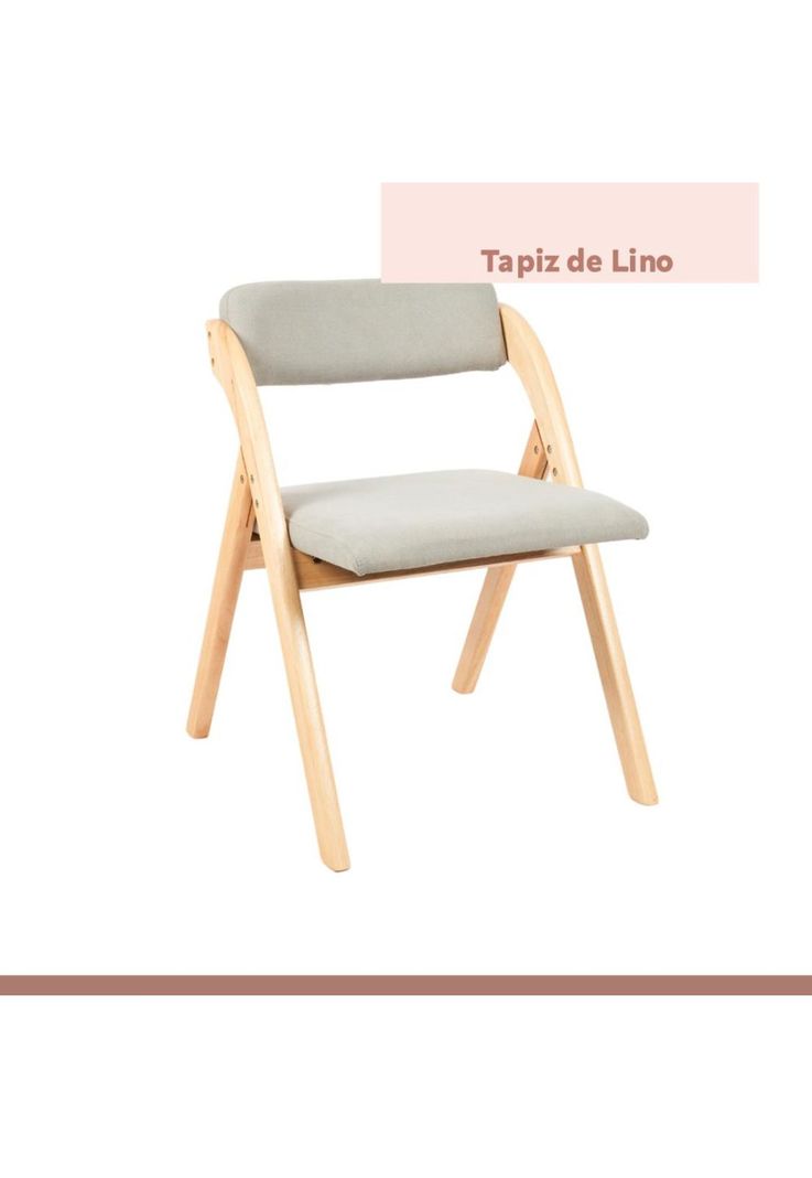 Silla Betlahem de madera plegable acolchada - Gris-4