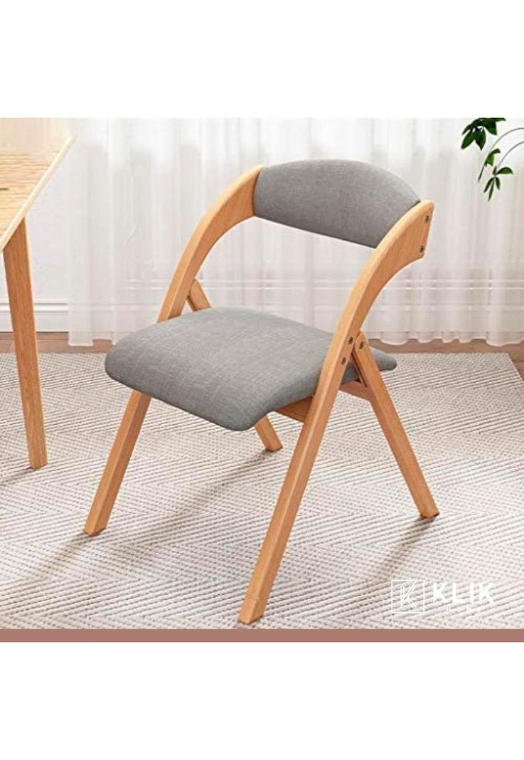 Silla Betlahem de madera plegable acolchada - Gris-7