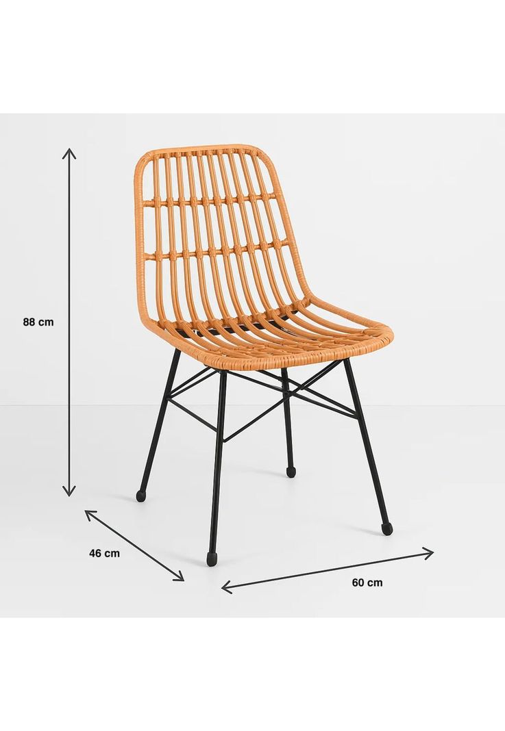 Silla de Comedor Terraza Rattan Grecia Color Madera-3