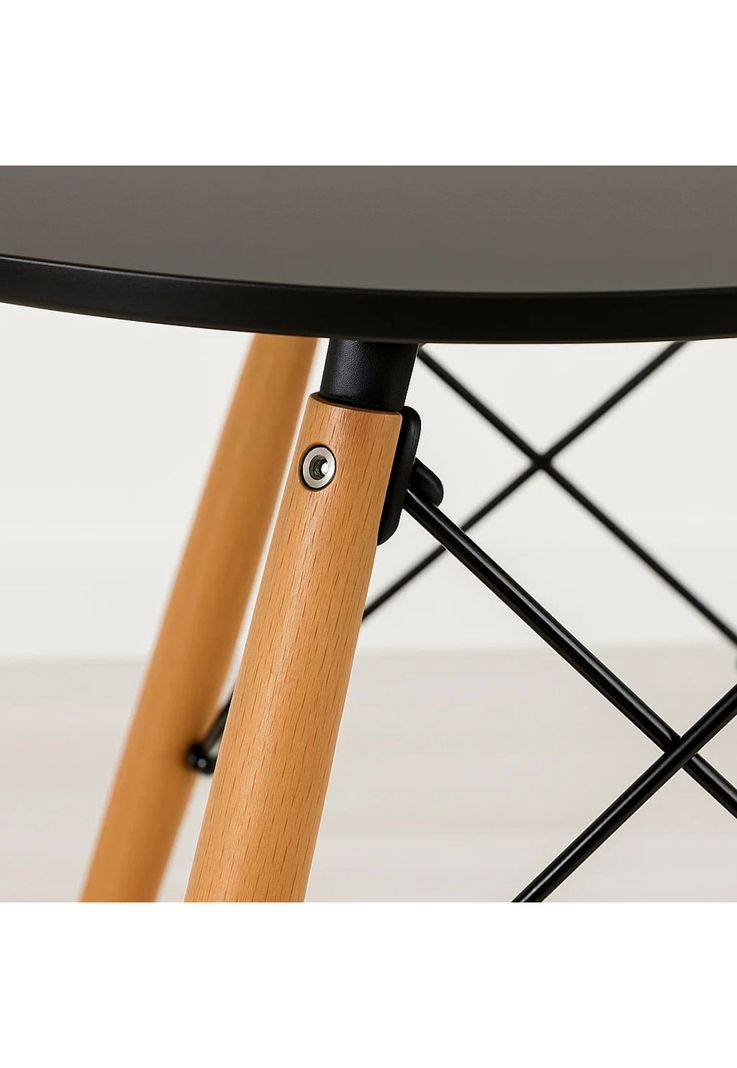 Mesa de Comedor Eames 80cm redonda - Negra-5