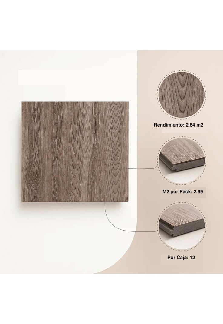 Pack de 12 Pisos Vinilico SPC Color Gris Oscuro-4