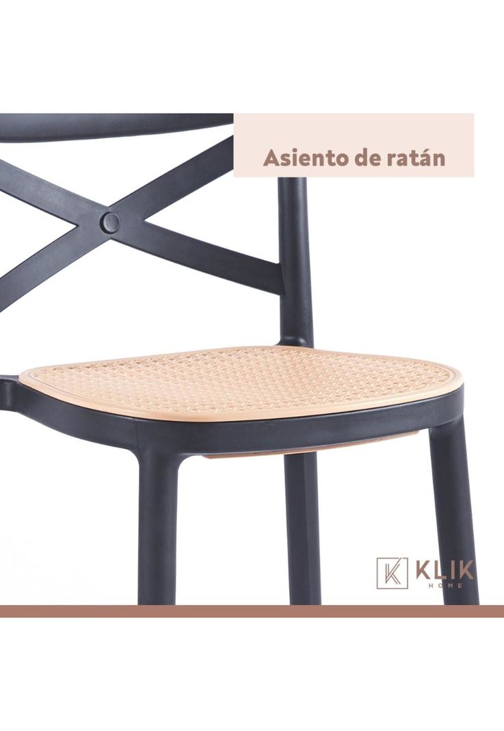 Pack de 4 Taburetes Crossback Danubio - Negros-4