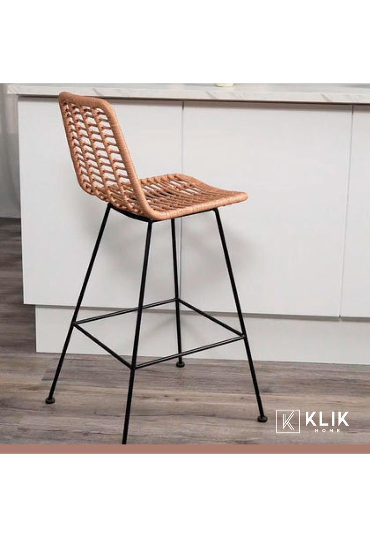 Pack de 4 Taburetes Alto de Terraza Rattan Grecia Color Madera-7