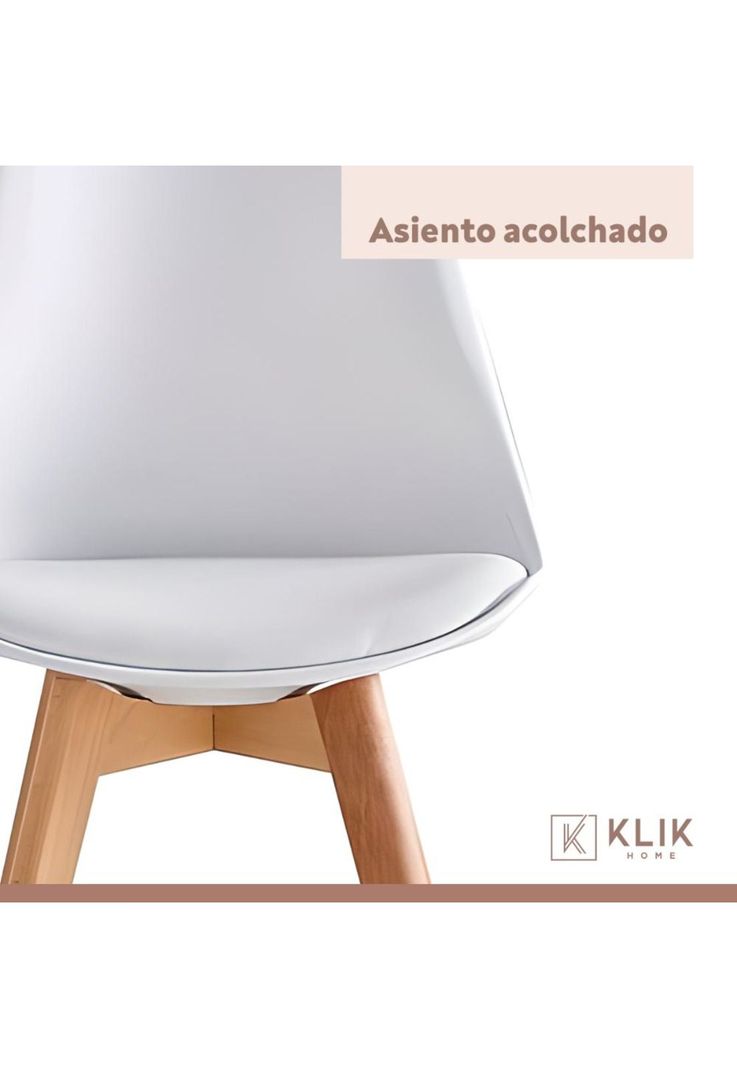 Comedor Mesa Eames Vidrio 100 cm + 4 Sillas Tulip Blancas-7