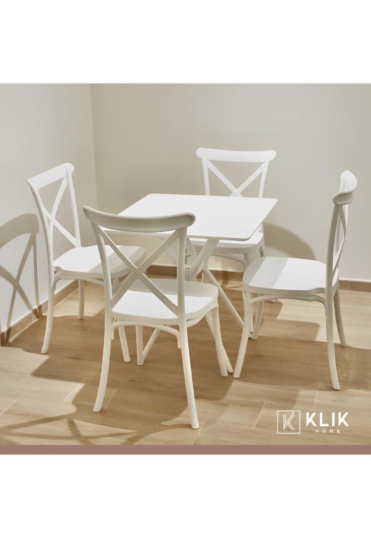 Pack 4 Sillas de Terraza o Comedor Crossback Danubio - Blancas-1