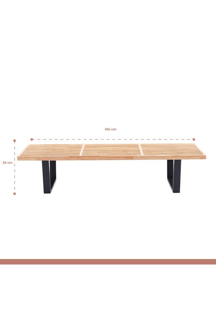 Banqueta de Madera y Metal George Nelson 160cm-3