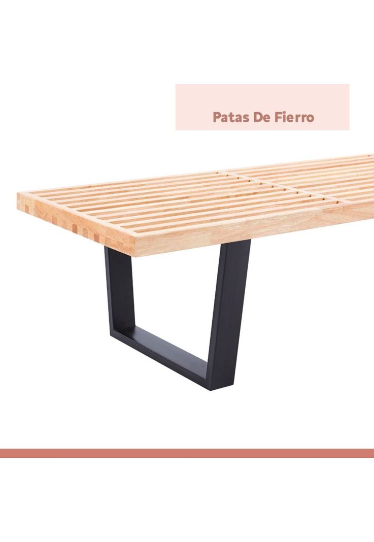 Banqueta de Madera y Metal George Nelson 160cm-6