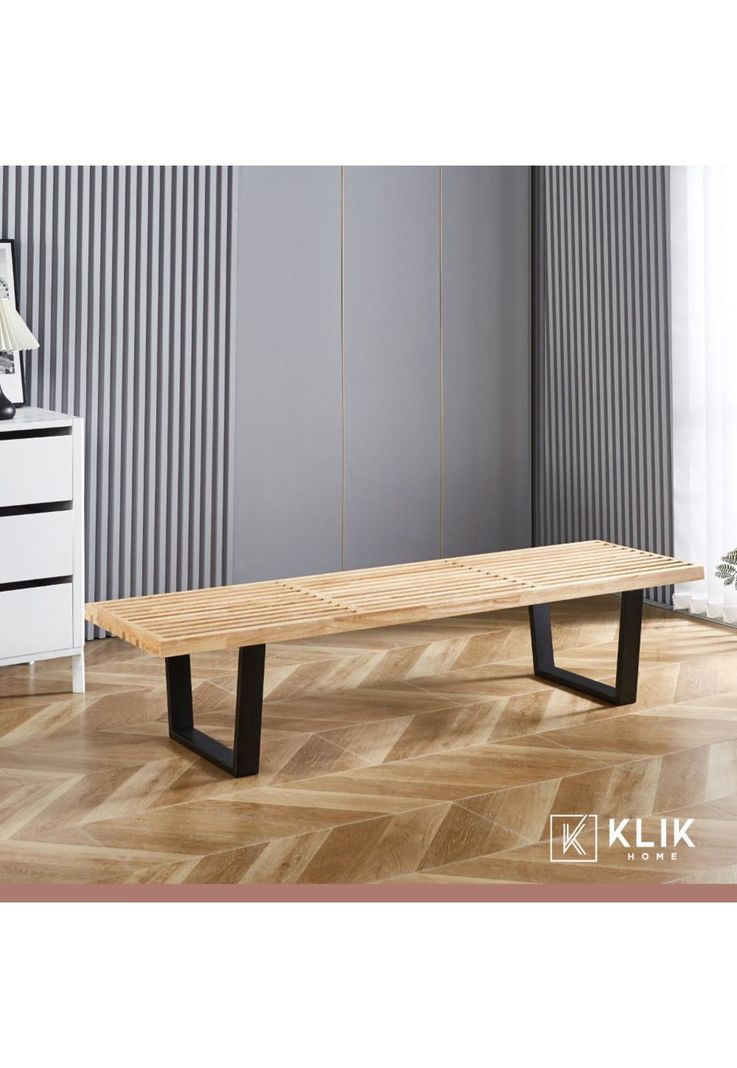 Banqueta de Madera y Metal George Nelson 160cm-7