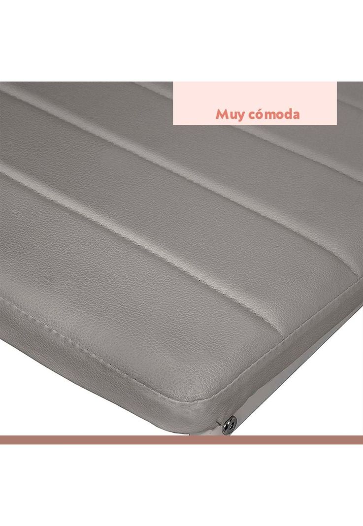 Pack de 4 Sillas Dining Liana con patas cromadas - Gris-5
