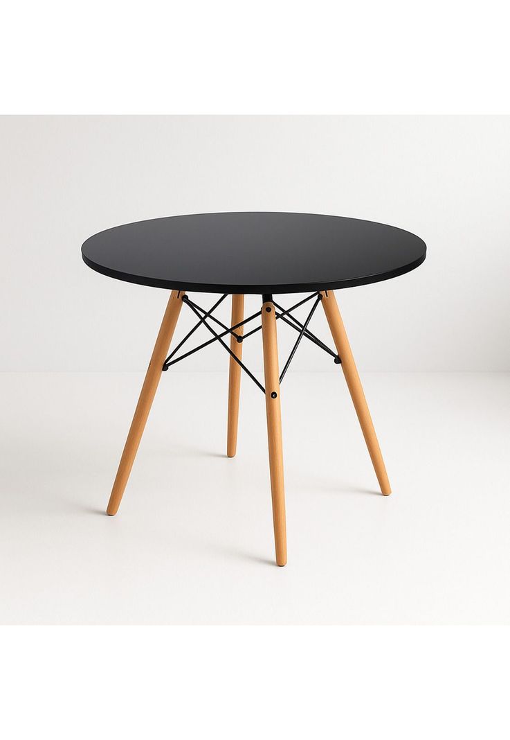 Mesa de Comedor Eames 100cm redonda - Negra-0
