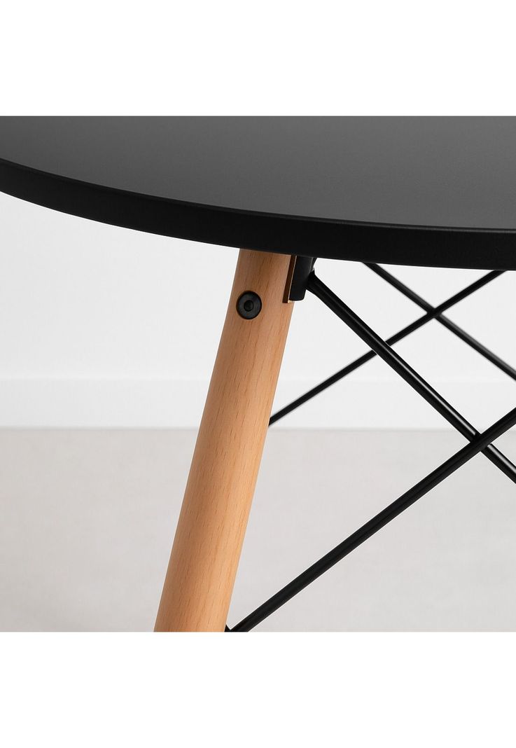 Mesa de Comedor Eames 100cm redonda - Negra-5