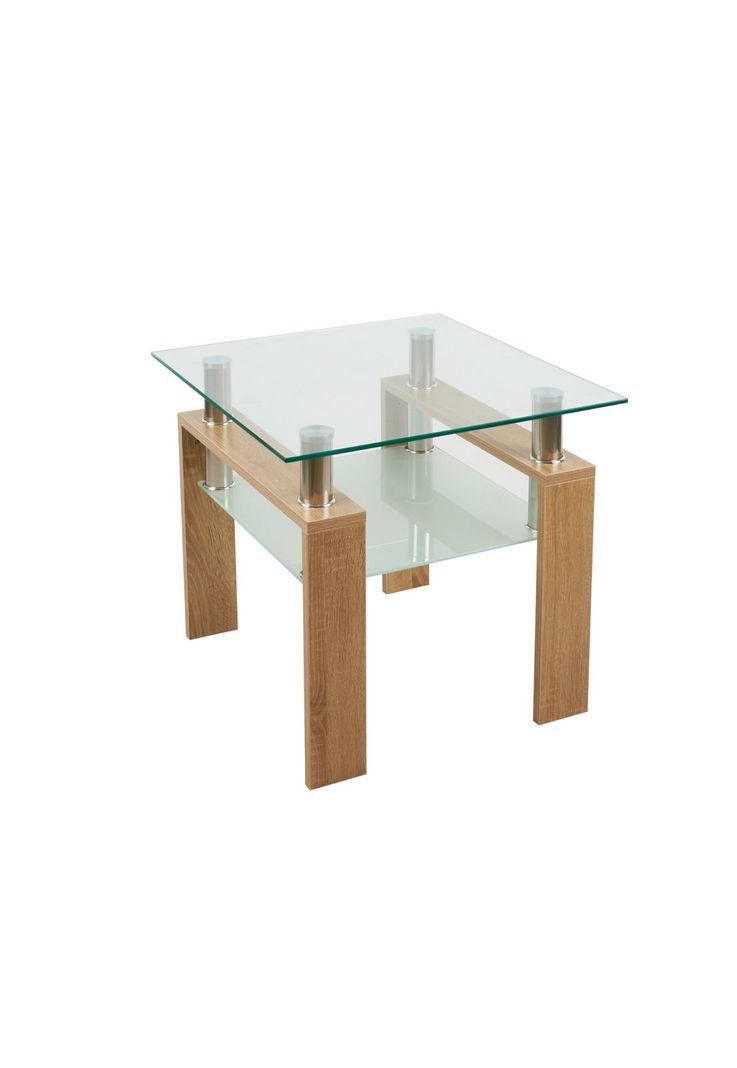 Mesa lateral moderna madera y vidrio-0