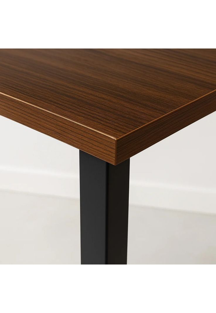 Mesa de Comedor Estilo Industrial 140x90 - Madera Oscura Walnut-5