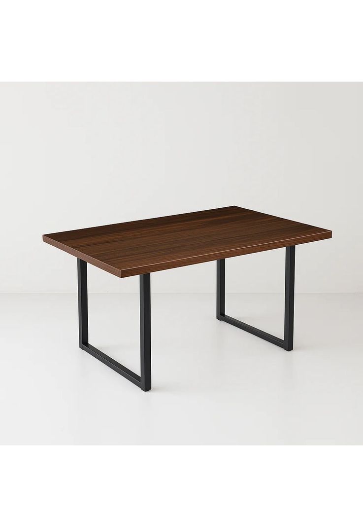 Mesa de Comedor Estilo Industrial 140x90 - Madera Oscura Walnut-0