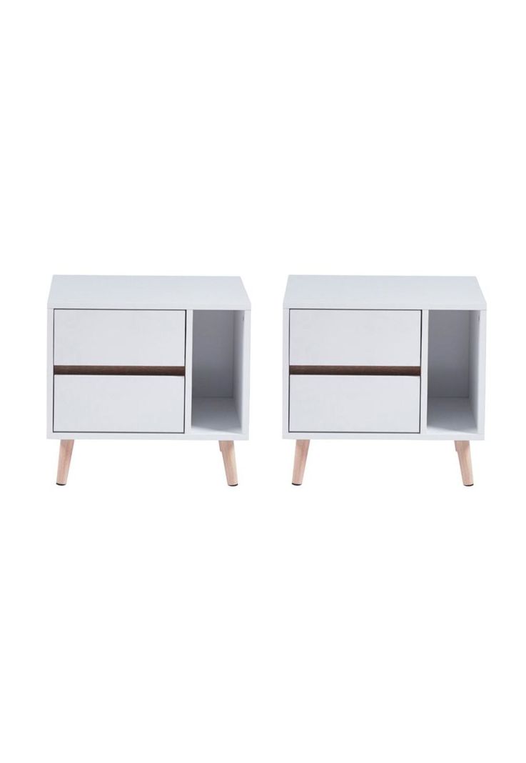 Pack de 2 Veladores Nordic Elegance Blanco-0