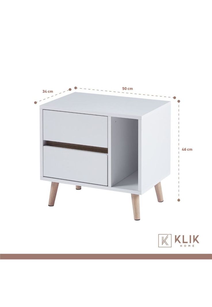 Pack de 2 Veladores Nordic Elegance Blanco-3