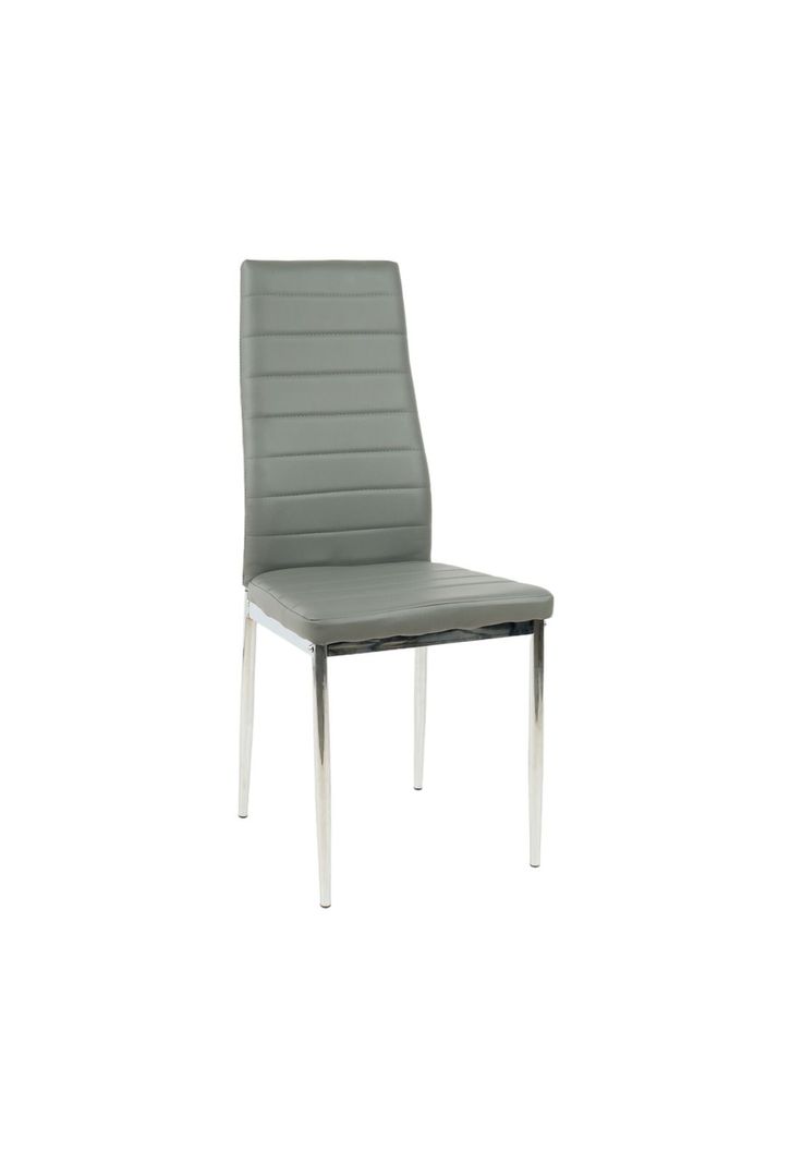 Silla Dining Liana con patas cromadas - Gris-0
