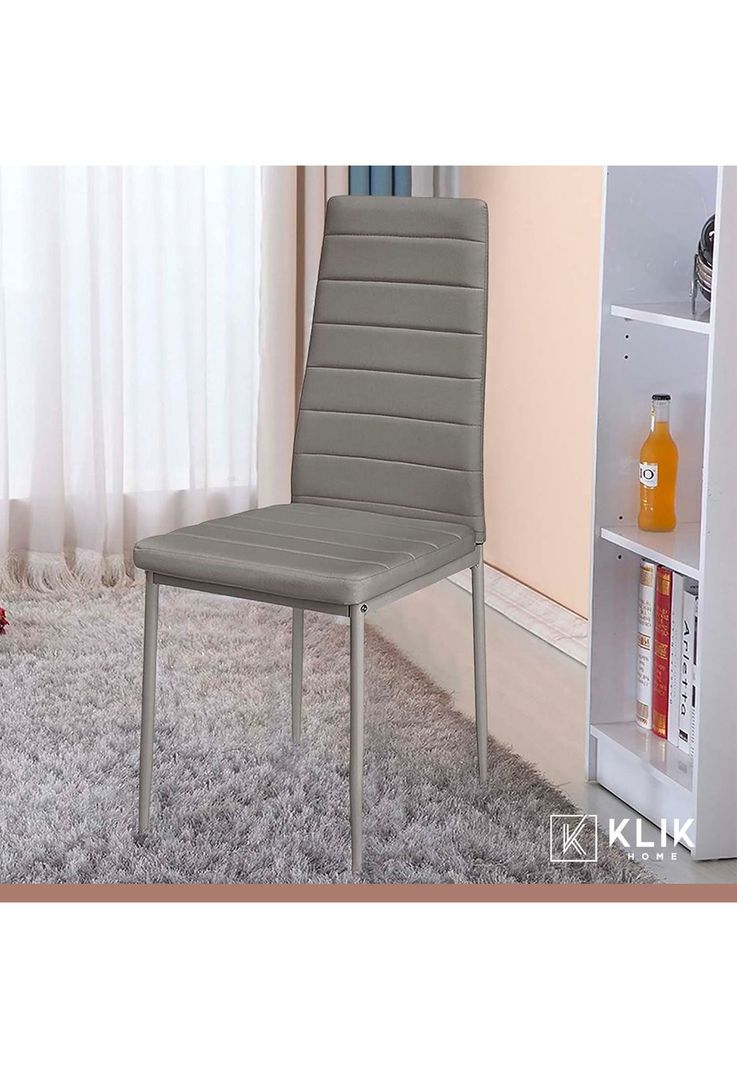 Silla Dining Liana con patas cromadas - Gris-7