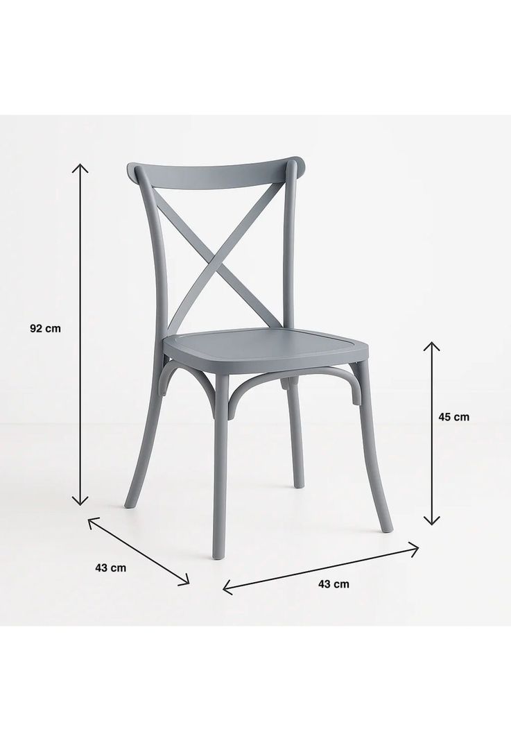 Silla Crossback Danubio de Terraza Exterior o Comedor - Gris-3