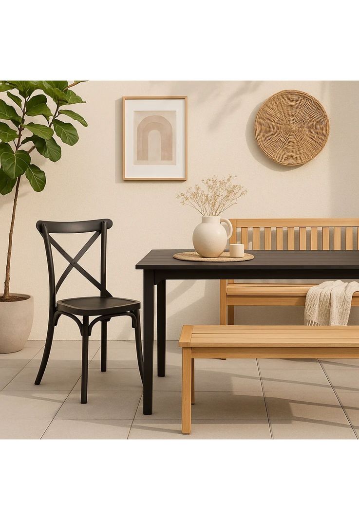 Silla Crossback Danubio de Terraza Exterior o Comedor - Negra-2