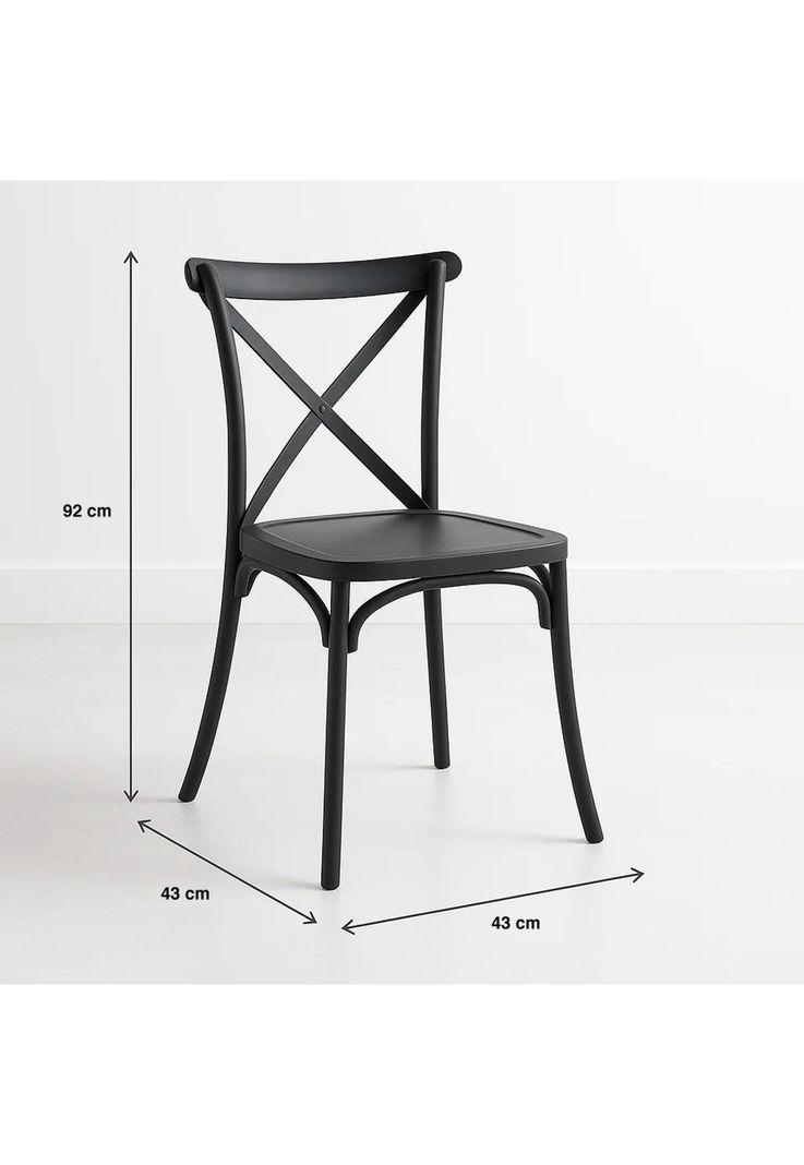 Silla Crossback Danubio de Terraza Exterior o Comedor - Negra-3