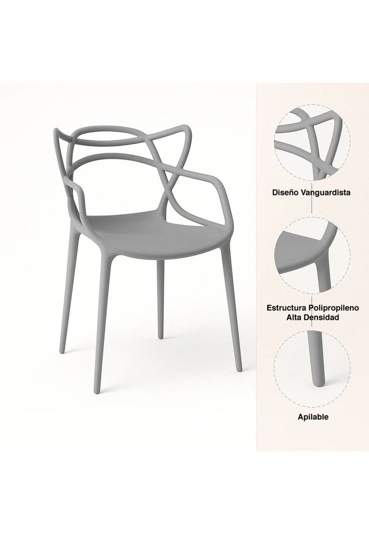 Silla de Terraza o comedor Master - Gris-4