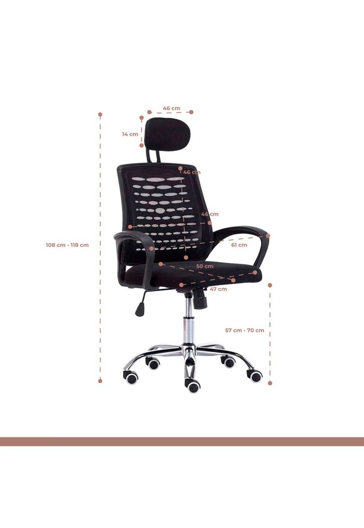 Silla oficina simply mesh negra con apoyabrazos y cabeza-3