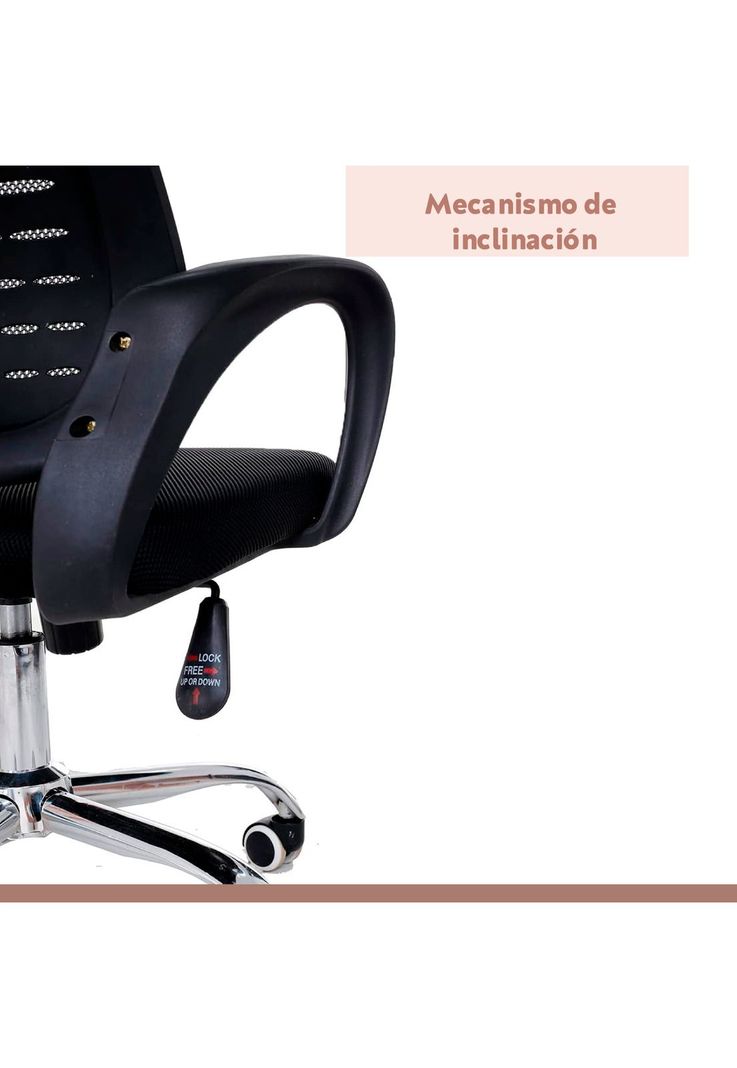 Silla oficina simply mesh negra con apoyabrazos y cabeza-5