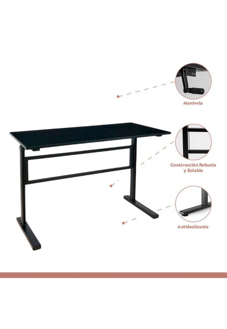 Escritorio de trabajo con altura regulable standing desk - Negro-2