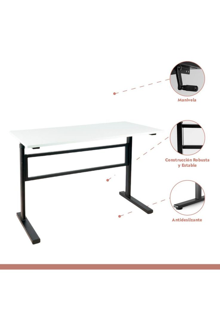 Escritorio de trabajo con altura regulable standing desk - Blanco-2