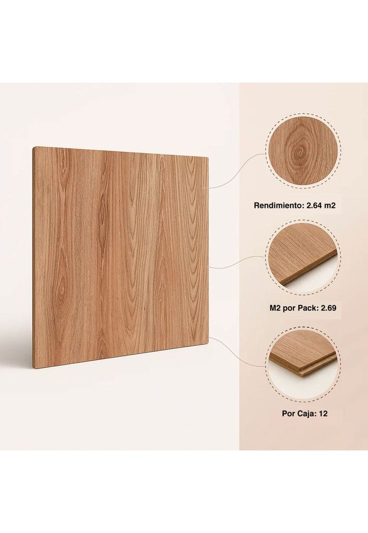 Pack de 12 Pisos Vinilico SPC Color Madera-4